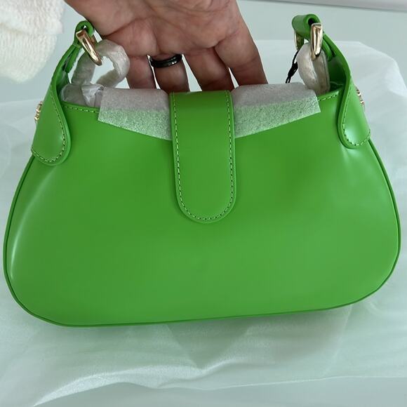 NWT $385 SANDRO Sweet Janet Chain Bag Vert Pomme Apple Green - Picture 10 of 13